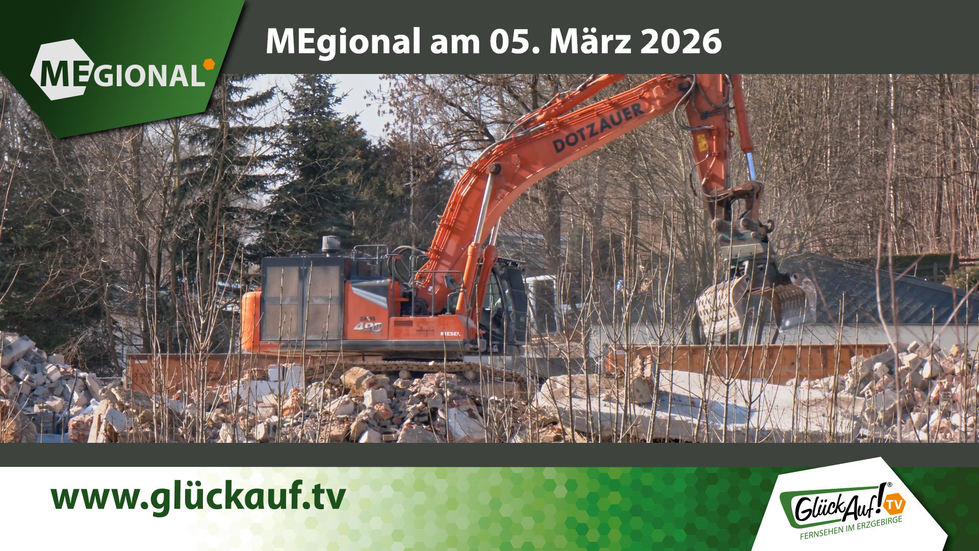 MEgional am 05. März mit dem Thema: Abriss für neuen Discounter in Marienberg